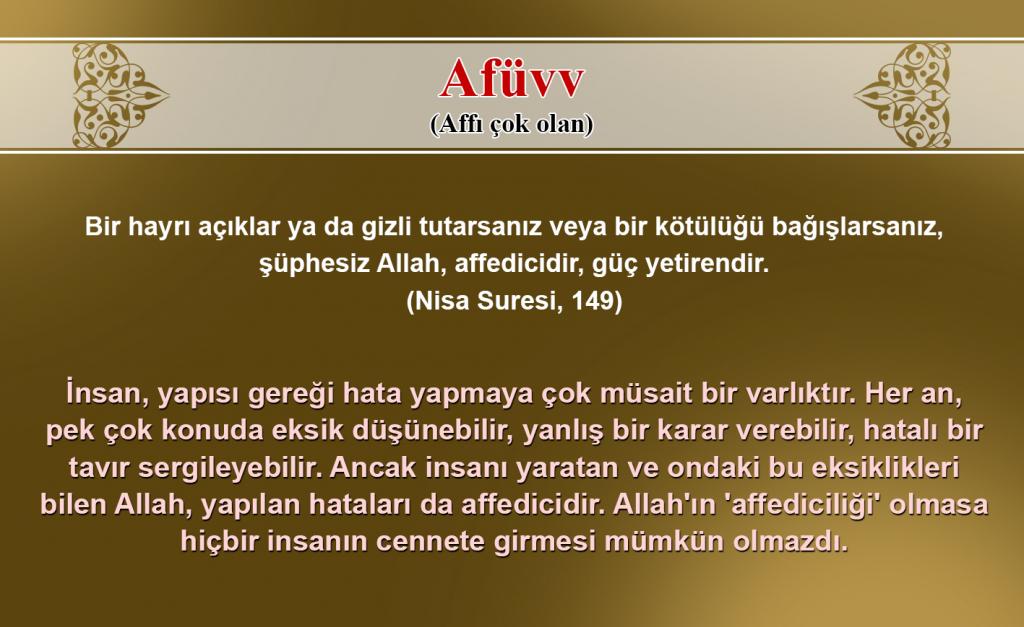 Afüvv (Affı çok olan)