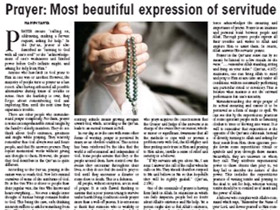 Prayer: Most beautiful expression of servitude