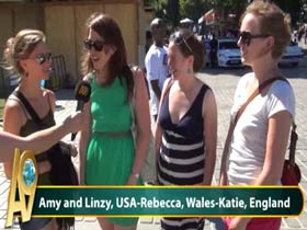 Amy and Linzy, USA – Rebecca, Wales – Katie, Egland