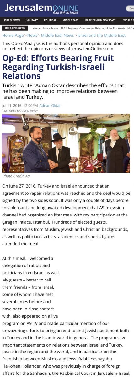 Türkiye – İsrail ilişkilerinin iyileştirilmesi çab