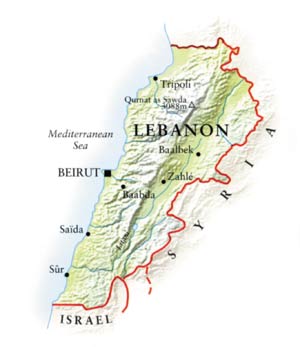 Lebanon map