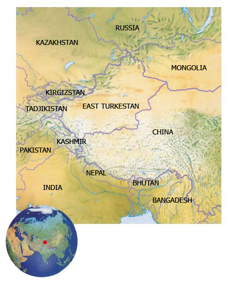 Map of East Turkestan