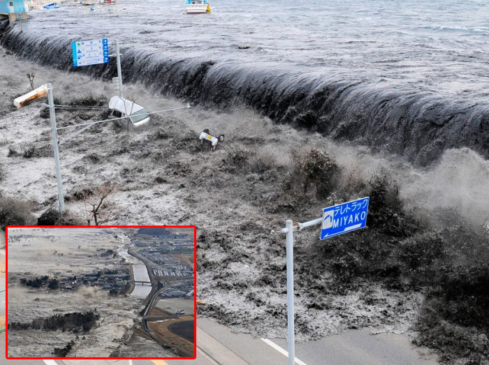 D’énormes déferlements d’eau (tsunamis) peuvent à tout moment ravager des cités côtières.